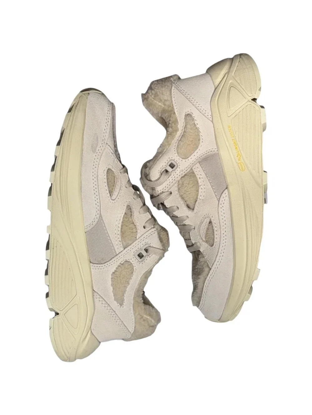 NIB $250 Women's Aura 130 Faux Shearling Sneaker Creme 6.5